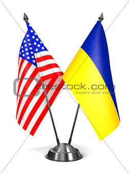 USA and Ukraine - Miniature Flags.