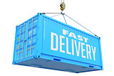 Fast Delivery - Blue Hanging Cargo Container.