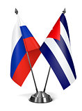 Russia and Cuba - Miniature Flags.