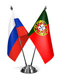 Russia and Portugal - Miniature Flags.