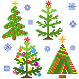 Set of Christmas Trees with mosaic structure
