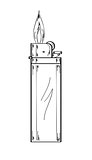 lighter with flame, sketch