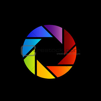 rainbow colored photography shutter