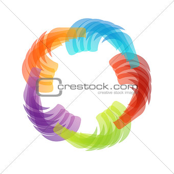 Rainbow colored floral design element or logo