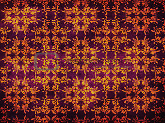 Grunge yellow pattern on purple background