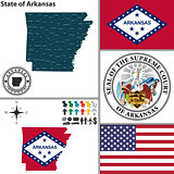 Map of state Arkansas, USA