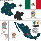 Map of Guanajuato, Mexico
