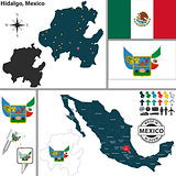 Map of Hidalgo, Mexico