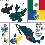 Map of Jalisco, Mexico