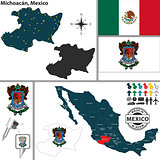 Map of Michoacan, Mexico