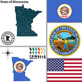 Map of state Minnesota, USA