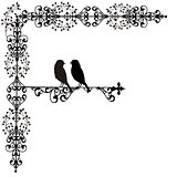ornament vectors two bird in love
