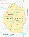 Swaziland Political Map