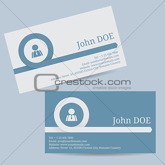 Business card with curling arrow