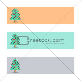 Banners with christmas tree