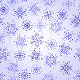Vector Seamless Pattern with  Snowflakes