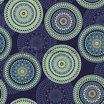 Vector Seamless Pattern with rounded ornament