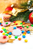 Colorful Christmas cookies and candies
