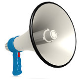 Isolated blue megaphone