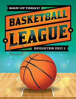Basketball League Flyer Illustration