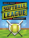 Softball League Registration Illustration