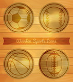 Wooden Sports Icons