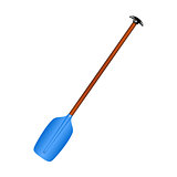 Sporting oar in blue design with wooden handle