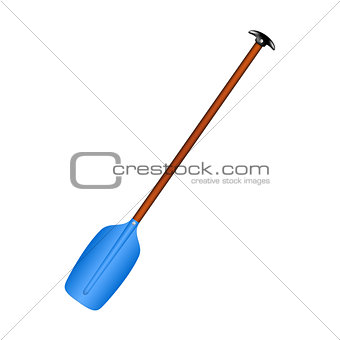 Sporting oar in blue design with wooden handle