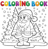 Coloring book Santa Claus in snow 3