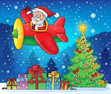 Santa Claus in plane theme image 9
