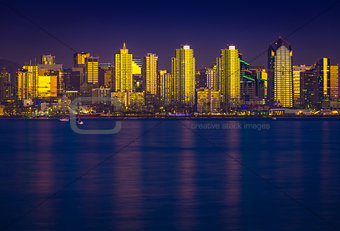 Glowing San Diego Skyline
