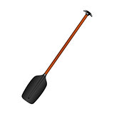Sporting oar in black design with wooden handle
