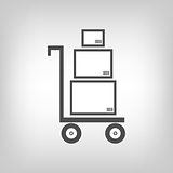 Cart with boxes as delivery symbol