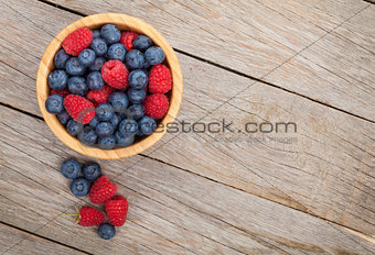 Blueberries and raspberries