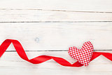 Valentines day toy heart and ribbon