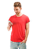 Young man texting