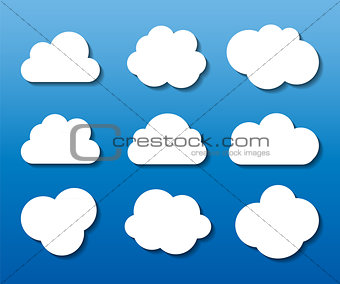 Set of Cloud Shaped Frames Vector Illustration