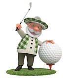 3d little man golfist