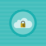 Cloud security flat icon