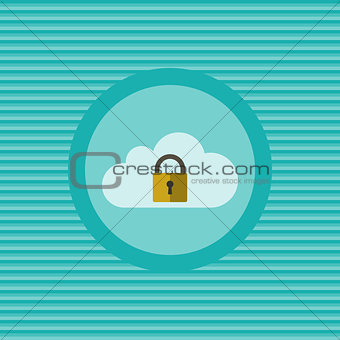 Cloud security flat icon