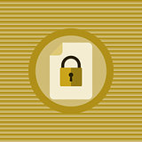 Document protection flat icon