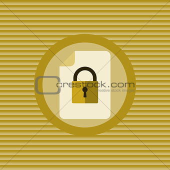 Document protection flat icon