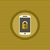 Mobile security flat icon