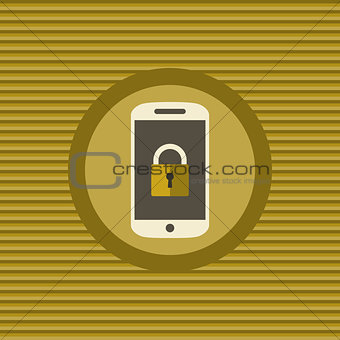 Mobile security flat icon