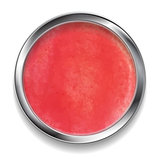 Bright red watercolor circle design with metal frame