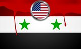 USA and Syria political concept background
