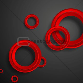 Red circles on black background