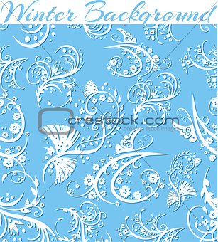 Winter Floral 3d Seamless Pattern Background.