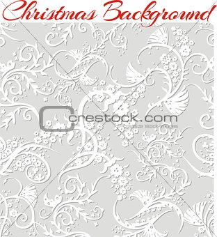 Winter Floral 3d Seamless Pattern Background.