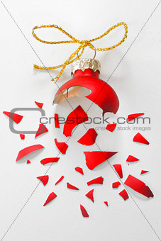 Broken Red Christmas tree ball 
